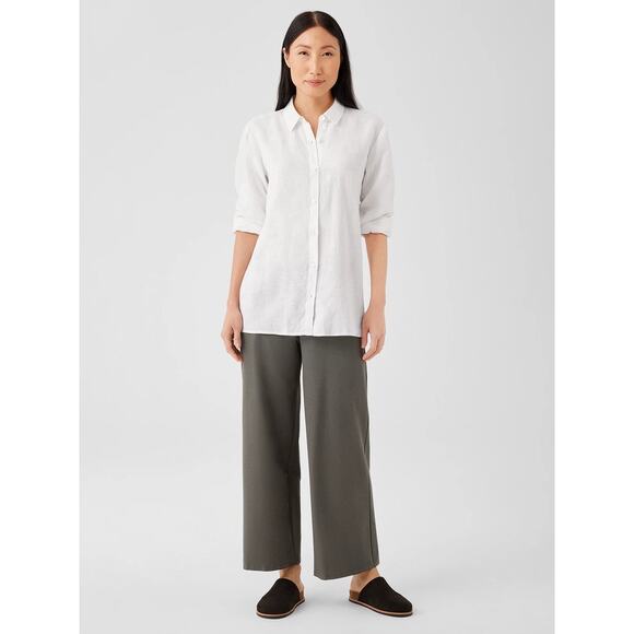 Eileen Fisher NWT Washable Stretch Crepe Wide-Leg Pant Grove Large - Picture 1 of 7